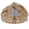 9ct Yellow Gold Cubic Zirconia Saddle Ring