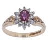 9ct Yellow Gold 0.15ct Diamond and Ruby Cluster Ring