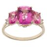 9ct Yellow Gold Cubic Zirconia and Pink Gemstone Ring