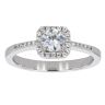 Silver Cubic Zirconia Solitaire Halo Ring by Icesia
