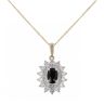 9ct Yellow Gold 0.57cts Diamond And Sapphire Pendant And 18" Chain