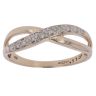 9ct Yellow Gold 0.11ct Diamond Crossover Ring