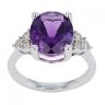 9ct White Gold 0.11cts Diamond And Amethyst Ring