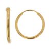 22ct Yellow Gold Plain Hoop Earrings