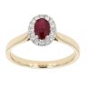 9ct Yellow Gold Certificated Ruby And Diamond Cluster Ring