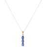 9ct Yellow Gold Sapphire Three Stone Pendant and Chain 16"