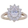 9ct Yellow Gold Cubic Zirconia Flower Cluster Ring