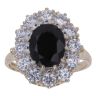 9ct Yellow Gold Cubic Zirconia and Sapphire Cluster Ring