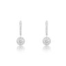 Silver Platinum Plated 1.50ct Lab Grown Diamond Huggie Drop Earrings