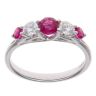 18ct White Gold 0.33ct Brilliant Cut Diamond and Ruby Five Stone Ring