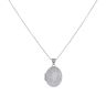 Silver Floral Patterned Locket and Chain 18" By Icesia