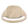 9ct Yellow Gold Square Half Patterned Signet Ring