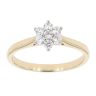 9ct Yellow Gold Certificated Diamond Cluster Ring
