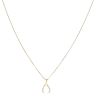 Gold Plated Silver Diamond Wishbone Pendant and Chain 18"