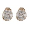 9ct Yellow Gold 2.25ct Brilliant Cut Diamond Cluster Earrings