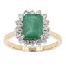 18ct Yellow Gold Diamond and Emerald Cluster Ring by Anya Belle
