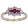 18ct Yellow Gold 0.30ct Diamond and Ruby Cluster Ring