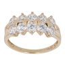 14ct Yellow Gold Two Row Cubic Zirconia Cluster Ring
