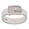 Silver Cubic Zirconia Buckle Ring By Icesia