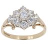 9ct Yellow Gold Cubic Zirconia Cluster Ring