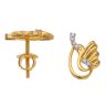 22ct Yellow and White Gold Cubic Zirconia Whisp Stud Earrings