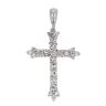 14ct White Gold 0.85ct Brilliant Cut Diamond Cross Pendant