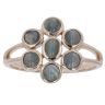 9ct Yellow Gold Blue  Cat's Eye Cluster Ring