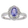 18ct White Gold 0.20ct Brilliant Cut Diamond and Tanzanite Cluster Ring