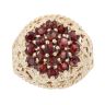 9ct Yellow Gold Patterned Garnet Cluster Ring