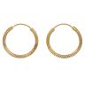 22ct Yellow Gold V Cut Hoop Earrings
