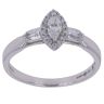 Platinum 0.25ct Brilliant Marquise and Baguette Cut Diamond Cluster Ring
