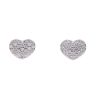 Silver Cubic Zirconia Heart Stud Earrings by Icesia