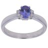 14ct White Gold 0.10ct Diamond and Tanzanite Ring
