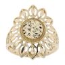 14ct Yellow Gold Diamond Cut Flower Patterned Ring
