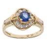 18ct Yellow Gold 0.40ct Brilliant Cut Diamond and Sapphire Cluster Ring