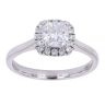 18ct White Gold 1.15ct Cushion and Brilliant Cut Lab Grown Diamond Cluster Ring
