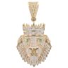 9ct Yellow Gold Cubic Zirconia Lion With Crown Pendant