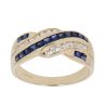 14ct Yellow Gold Cubic Zirconia and Sapphire Fancy Ring