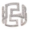 18ct White Gold 0.20ct Diamond Greek Key Ring