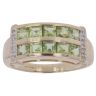 9ct Yellow Gold 0.04ct Diamond And Peridot Cluster Ring