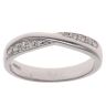 9ct White Gold 0.20ct Brilliant Cut Diamond Crossover Ring
