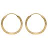 22ct Yellow Gold Diamond Cut Hoop Earrings