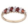 9ct Yellow Gold Cubic Zirconia and Garnet Cluster Ring