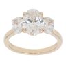 9ct Yellow Gold 3.00ct Oval Cut Lab Grown Diamond Trilogy Ring