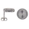 Silver Cubic Zirconia Diamond Cut Circle Stud Earrings By Icesia