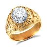 9ct Yellow Gold Cubic Zirconia Stone College Ring