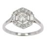 Platinum Diamond Deco Hexagonal Cluster Ring