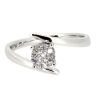 9ct White Gold Diamond Cluster Twist Ring