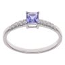 9ct White Gold 0.10ct Diamond and Tanzanite Single Stone Ring