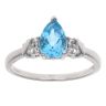 9ct White Gold Cubic Zirconia and Blue Topaz Ring